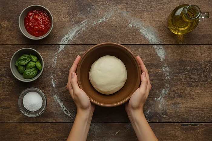 Pizzateig von Hand gemacht bei PizzaHausl Express