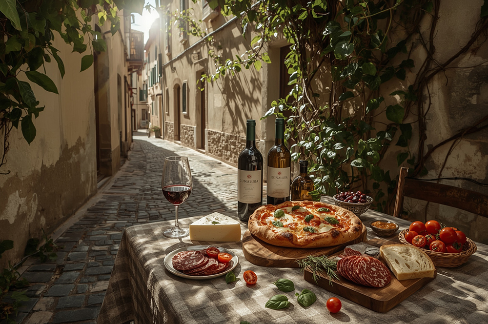 Frische italienische Zutaten fĂĽr Pizza in Hattenhofen